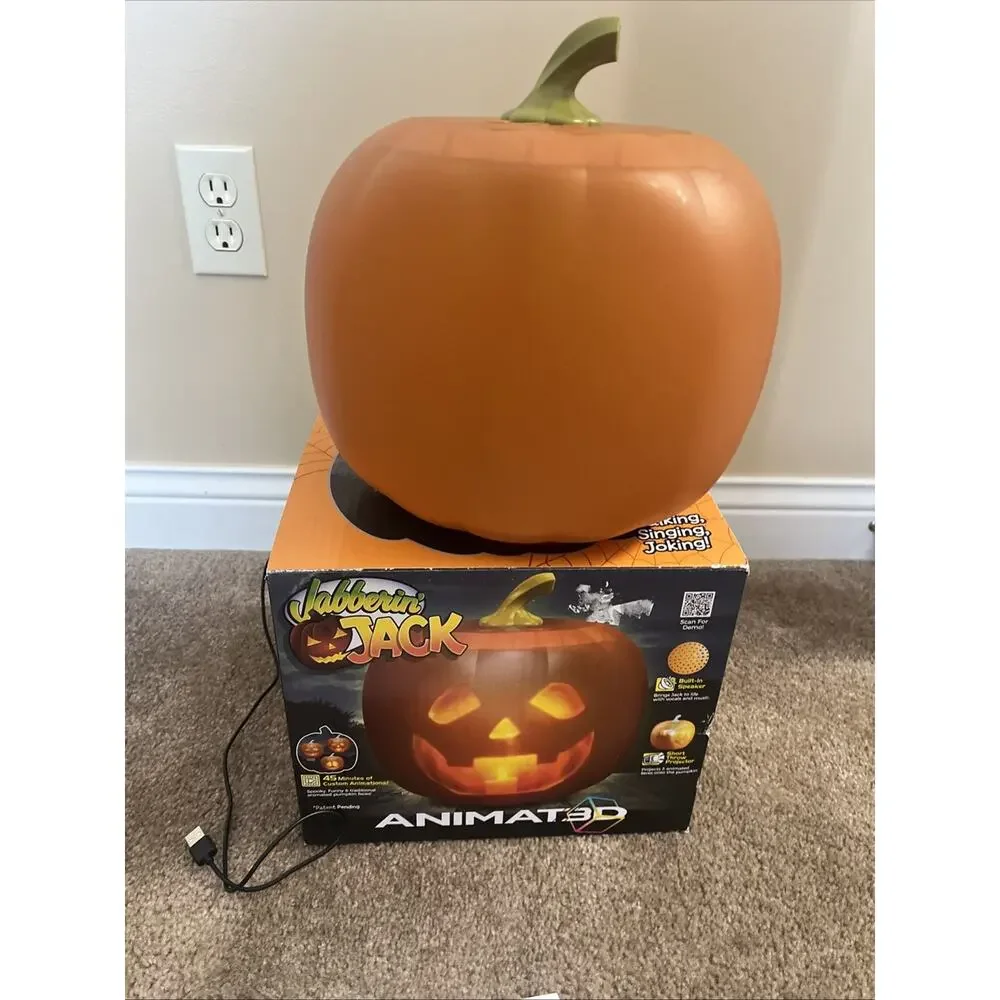 Jabberin Jack Talking Animated Pumpkin Head Halloween Decoration Jack-O-Lantern